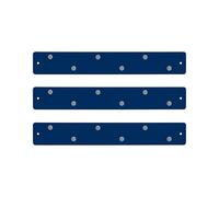 Three by Three Seattle Mini Magnetic Strip Bulletin Board (3-Pack) - 14″ × 2″ Metal Magnetic Display Board with 12 Rare-Earth Magnets Each - Mount Horizontally or Vertically (Navy)