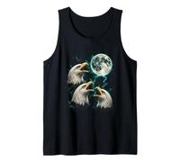 Three Calling Bald Eagles Under Full Moon Tank Top