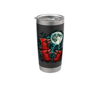 Three Calling Cardinals Beneath Full Moon Stainless Steel Insulated Tumbler