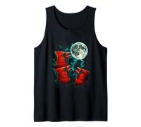 Three Calling Cardinals Beneath Full Moon Tank Top