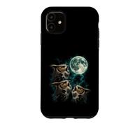 Three Calling Owls Under Full Moon Sky Case for iPhone 11