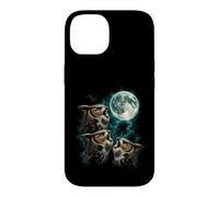 Three Calling Owls Under Full Moon Sky Case for iPhone 14