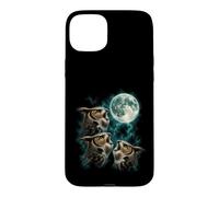 Three Calling Owls Under Full Moon Sky Case for iPhone 15 Plus