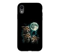 Three Calling Owls Under Full Moon Sky Case for iPhone XR
