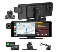 Three Cameras Dashboard Dash Cam For Cars,10.26 inch 2K +1080P +1080P Car DVR With Carplay Android Auto, Built in WIFI GPS BT Music Function Voice commmand video recorder