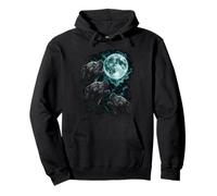 Three Cane Corsos Under Moon Canine Night Scene Pullover Hoodie