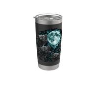 Three Cane Corsos Under Moon Canine Night Scene Stainless Steel Insulated Tumbler