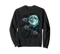 Three Cane Corsos Under Moon Canine Night Scene Sweatshirt