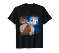 Three Capybara Moon Funny Capybara Meme Mystical Capybara T-Shirt