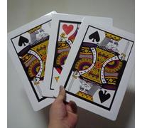 Three Card Monte Set(21cm*28cm,Q,K) Magic Tricks Jumbo Card Change Magic Accessories Funny Guess Stage Illusions Gimmicks Props Comedy Trick