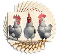Three Cartoon Roosters in Different Poses. Man Cave Decor Items DIY | Feminist Decal Garage Removable Vinyl Sticker Decal(6X9CM)
