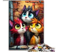 Three Cats 1000 Piece Jigsaw Puzzles for Adults Gifts, Challenging Game And Family Play Artists Collection, Fine Art for Age 14 Years Up (50x75cm)