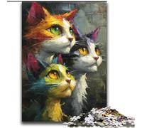 Three Cats 2000 Pieces Jigsaw Puzzle for Adults& Teens, Perfect for Game Nights, Colorful Toy for Home Gift (70x100cm)