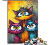 Three Cats Adult Jigsaws 2000 Pieces Difficult, for Age 14+ Game Wall Decoration Unique Gifts for Birthday And Christmas (70x100cm)