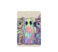 Three Cats Different Halloween Costumes Neon Car Air Fresheners 4 Pcs Hanging Scented Cards Fragrance Scented Cards For Car Aromatherapy Tablets