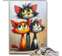 Three Cats Jigsaw Puzzles 2000 Pieces for Adults Teens, Family Activity Fun at Home Activities, Birthday Present,Travel Gifts (70x100cm)