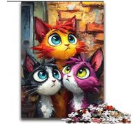Three Cats Jigsaw Puzzles 2000 Pieces for Adults Teens, Interesting Stress Reduction Parent-child Interaction (70x100cm)
