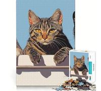 Three Cats on A Fence Teenager Jigsaw Puzzles 1000 Pieces Memory Boost Home Activity Pattern Assembly Perfect Present (38x26cm)