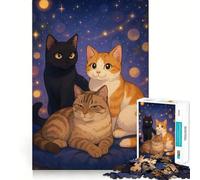 Three Cats Pillow Teenagers 1000 Piece Jigsaw Puzzle Think Smart Toy Bonding Time Smooth Cut Santa Wish List (38x52cm)