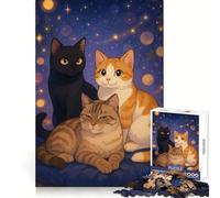 Three Cats Pillow Teenagers 1000 Piece Jigsaw Puzzle Think Smart Toy Bonding Time Smooth Cut Santa Wish List (38x52cm)