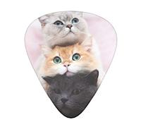 Three Cats Printed Guitar Picks With Organizer Storage Box 0.46 0.71 0.96 Mm Includes Thin Medium Heavy For Bass Electric Acoustic Guitars Ukulele 12 Pack