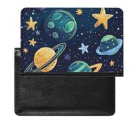 Three Cats Side by Side Passport Holder Slim Travel Wallet RFID Blocking Card Case Cover Passport Cover Protector Essentials with Credit Card Slots for Women/Men, Cartoon Style Space, One Size, Modern