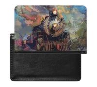 Three Cats Side by Side Passport Holder Slim Travel Wallet RFID Blocking Card Case Cover Passport Cover Protector Essentials with Credit Card Slots for Women/Men, Beautiful Steam Train, One Size