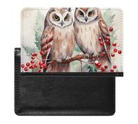 Three Cats Side by Side Passport Holder Slim Travel Wallet RFID Blocking Card Case Cover Passport Cover Protector Essentials with Credit Card Slots for Women/Men, Two Owls on the Tree, One Size