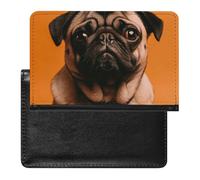 Three Cats Side by Side Passport Holder Slim Travel Wallet RFID Blocking Card Case Cover Passport Cover Protector Essentials with Credit Card Slots for Women/Men, A Pug, One Size, Modern