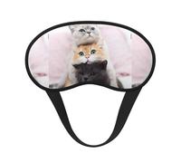 Three Cats Sleep Mask for Side Sleeper, Eye Mask Sleeping for Women Men,for Sleeping with Elastic Band
