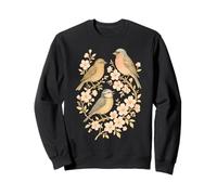 Three Chaffinch Perched Among Blooming Branches Sweatshirt