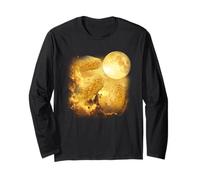 Three chicken nuggets Howling At The Moon yellow tie dye Long Sleeve T-Shirt