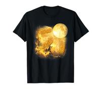 Three chicken nuggets Howling At The Moon yellow tie dye T-Shirt