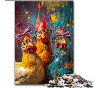Three Chickens 1000 Pieces Jigsaw Puzzle for Adults& Teens, Perfect for Game Nights, Colorful Toy for Home Gift (26x38cm)