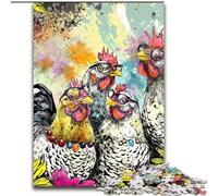 Three Chickens Jigsaw Puzzles for Adults Teenagers Jigsaws Puzzle, Family Activity Fun at Home Activities, Birthday Present,Travel Gifts (size 26x38cm)