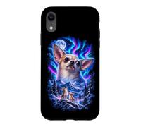 Three Chihuahuas Howl At Moon Cute Funny Chihuahua Art Case for iPhone XR