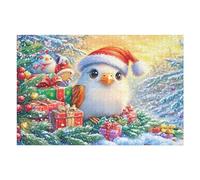 Three Christmas Birds on Pine Branch 1000 Piece Jigsaw Puzzle Pack Teens Beginners Cognitive Development Puzzle Fans Group Play Anniversary Thick Cardboard 1000 PCS