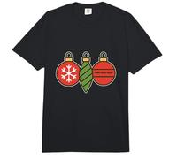 Three Christmas Ornaments in Row Comfort Colors Adult Heavyweight T-Shirt