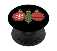 Three Christmas Ornaments in Row PopSockets Adhesive PopGrip