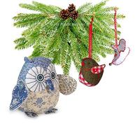 Three Christmas Sewing Patterns, Elf Boot, Twinkle Owl & Tweed Robin Bird, Stuffed Soft Hanging Decoration & Easy Photo-Tutorial Instructions. Free Post by MY FABRIC HEAVEN