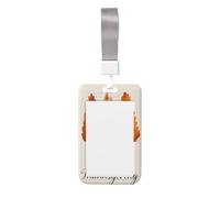 Three Christmas Trees Holiday Sliding Id Badge Holder Hard Plastic Work Card Case Name Tag Protector for Nurses Office