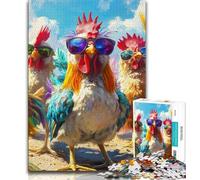 Three Cocks Jigsaw Puzzles for Adults 1000 Piece Puzzle,Brain Teaser Game Wall Decoration Unique Birthday And Xmas Gifts 38x26cm