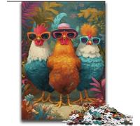 Three Cocks Jigsaw Puzzles for Teenagers 2000 Piece, Help The Brain Exercise Addictive Toys to Cultivate Patience Unique Challenge Game (70x100cm)