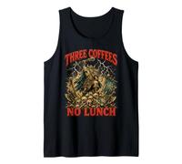 Three Coffees No Lunch Viking Medieval Warrior Humor Retro Tank Top