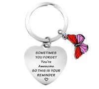 Three Color Butterfly Heart Keychain Inspirational Little Reminder Cute Bag Charm Key Ring for Women Daily Use