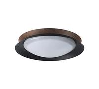 Three Color Changing Light Ceiling Lamp, 2.7In inch Flush Mount Ceiling Light Fixtures, Imitation Wood Grain Decorative Led Ceiling Light, Wrought Iron Lampshade, Bedroom, Kitchen Island/K/15.7In