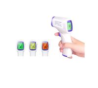 Three Color Display Non-Contact Forehead Infrared Thermometer - Handheld, LED Backlit LCD, 1-5 cm Range, Celsius/Fahrenheit
