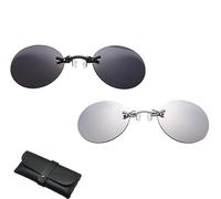 Three Color Retro Round Clip on Nose Glasses,clip on sunglasses,3 Color Retro Round Clip on Nose Glasses,3 Color Retro Round Clip on Glasses,Gift for Boyfirend (Black+Silver)