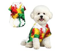 Three Color Smoke L Pet Hawaiian Shirt for Small Dogs-Cute Summer Beach Outfit for Puppy, Soft Breathable Cat Clothes with Buttons