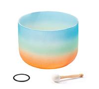 Three Colors Frosted Crystal Singing Bowls With Free Mallets & Rubber O-Rings,Best Gift For Sound Healing Bath Therapy Meditation Yoga Instrument Zen,440 Hz,8
